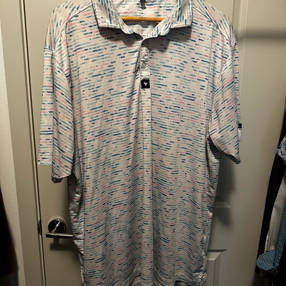 Bad Birdie White and Blue Polo Shirt for Leisure